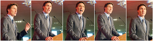 Justin Trudeau Five image panel